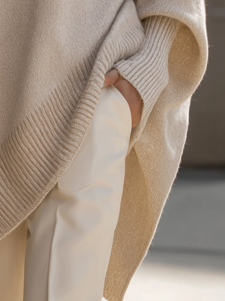 Cozy women's long sleeve sweater, perfect for fall fashion. Oversized knit for comfortable layering.
