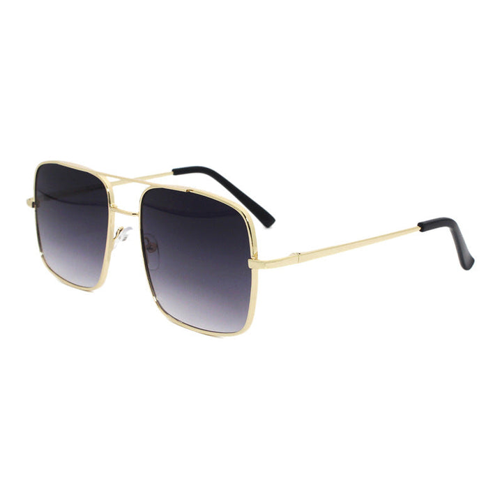 Golden frame women's oversized square sunglasses, comfortable and stylish UV protection.