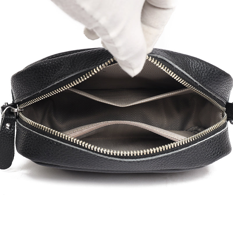 Premium pebbled leather crossbody bag for women, an essential everyday accessory with an adjustable strap & style.