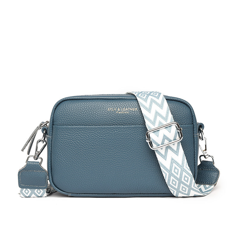 Chic women's pebbled leather shoulder bag, a practical crossbody design with an adjustable strap for women's fashion.
