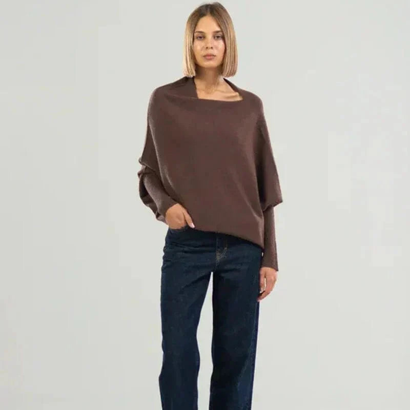 Front view of Women's Piper loose sweater, showcasing its comfortable fit and timeless style.