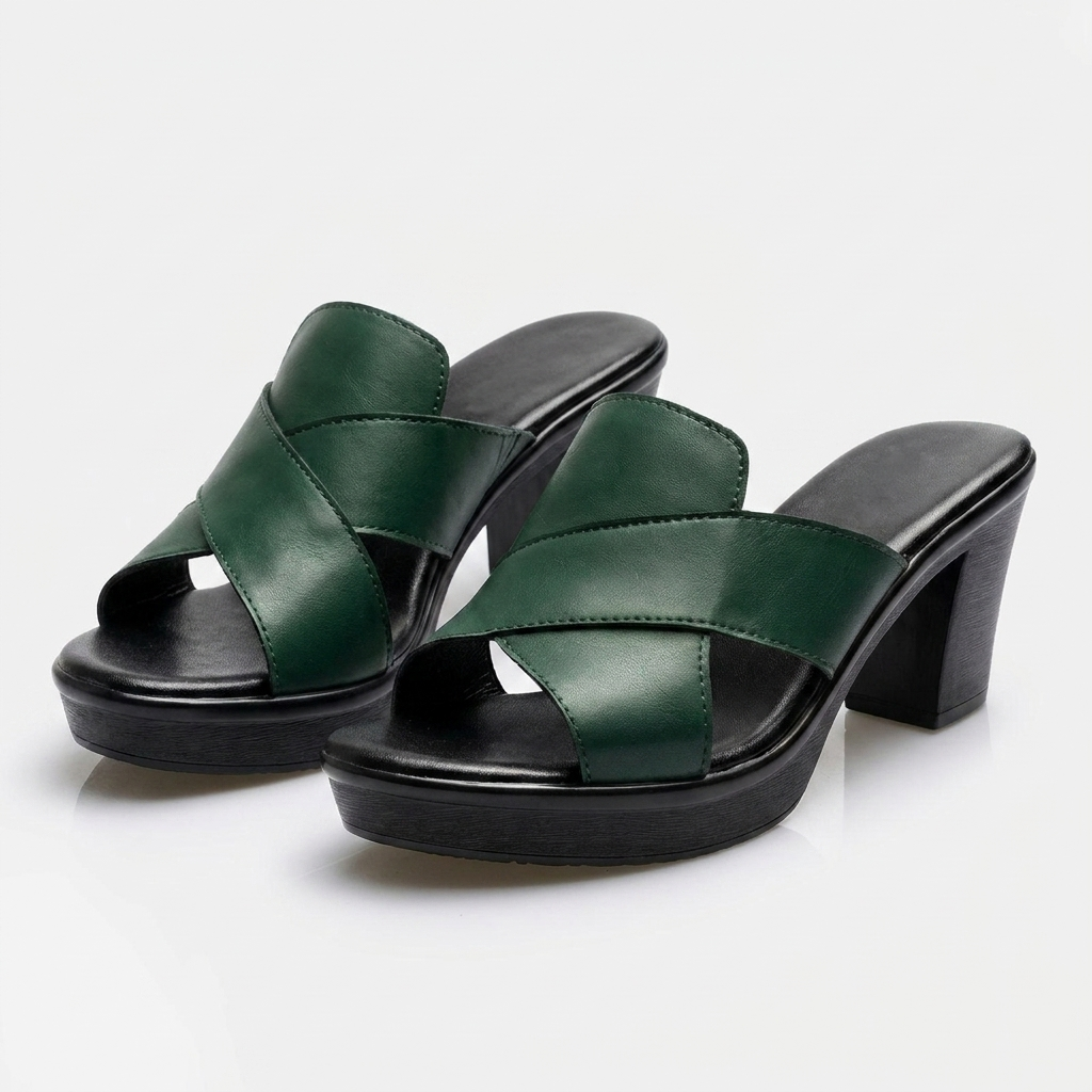 Summer-ready women's platform block heel sandals. Crisscross straps add a fashionable open-toe touch.