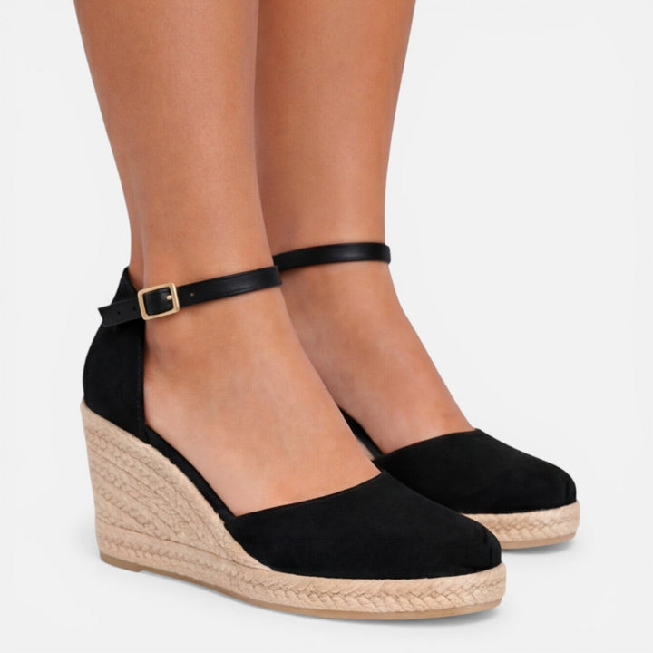 Women's platform wedge espadrille sandals with ankle strap for secure, stylish summer comfort.