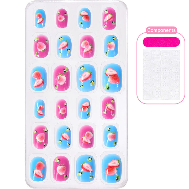 Instant manicure with playful cartoon press-on nails, durable & vibrant.