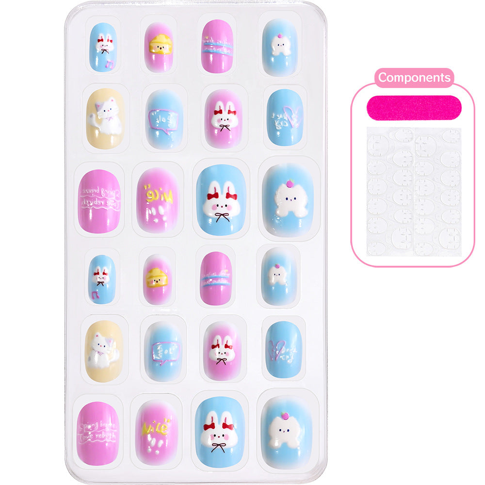 No-fuss cartoon press-on nails for women, stylish & easy nail accessory.