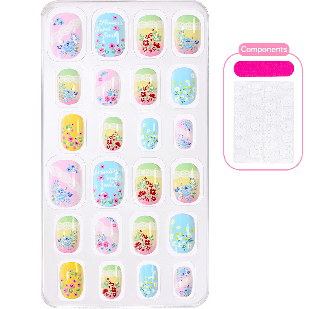 Cartoon themed press-on nails, a playful & easy women's accessory.