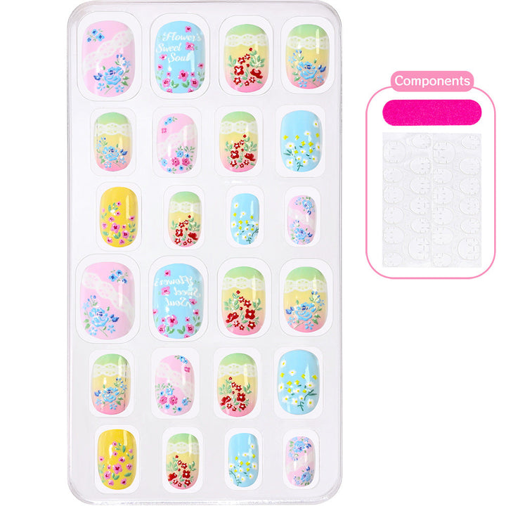 Cartoon themed press-on nails, a playful & easy women's accessory.