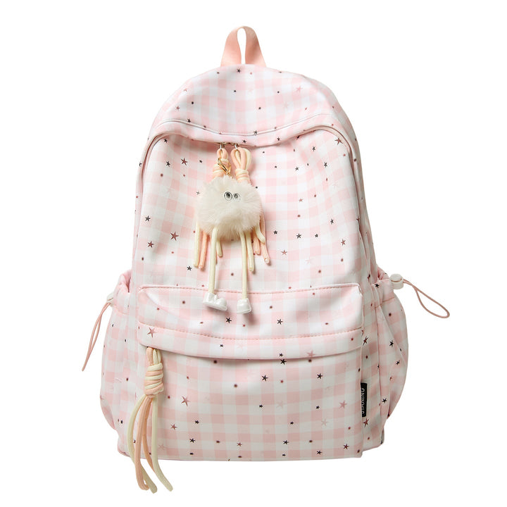 Women's playful graphic print backpack, perfect for everyday charm, school, or travel. Cute and fashionable.