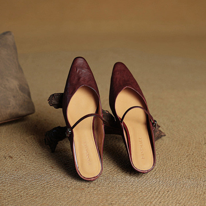 Classic women's pointed toe mules, black, perfect for office or casual styling.