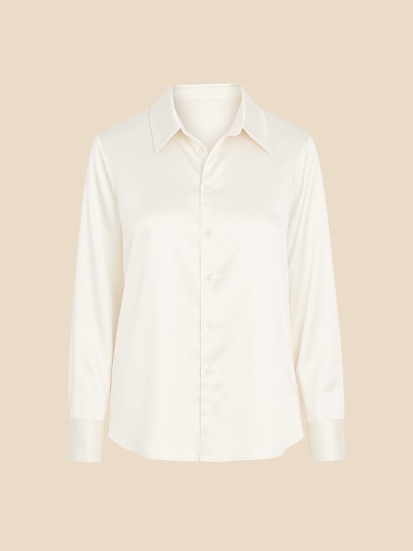 Women's versatile button-down top, polished for office or casual, with a timeless pointed collar.