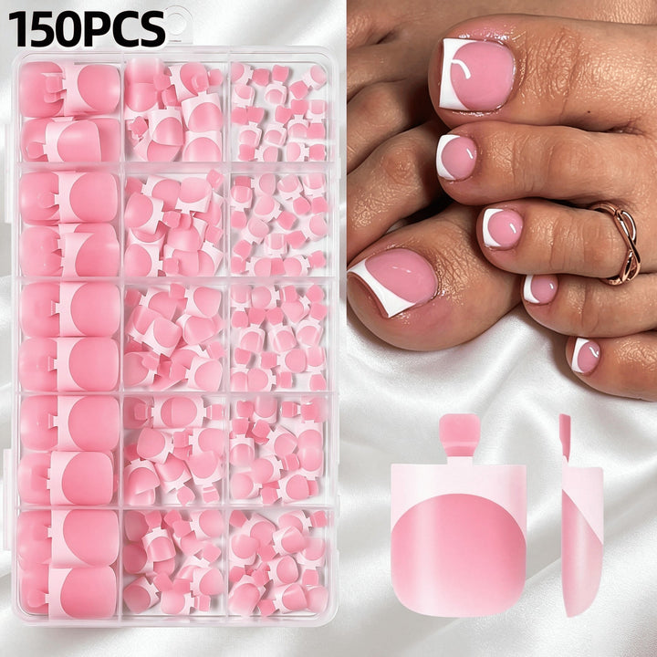 Solution for chipped toenails. Premium press-on false nails for women. Quick & easy perfect pedicures.