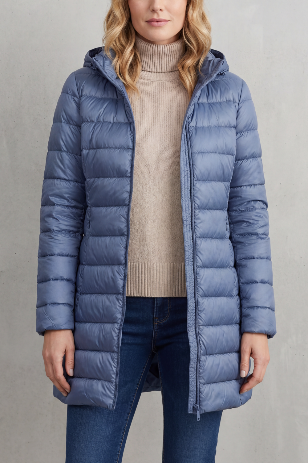 Women's premium lightweight hooded puffer jacket. Ultra-warm, packable, perfect for everyday style & travel.