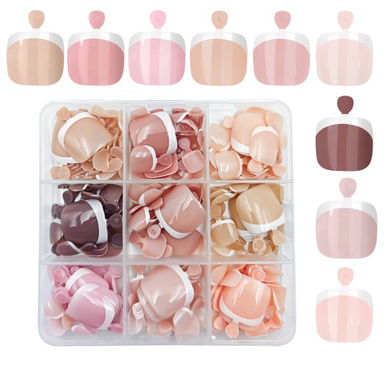Beautiful press-on artificial nail tips for women, offering an elegant & salon-quality home manicure beauty.