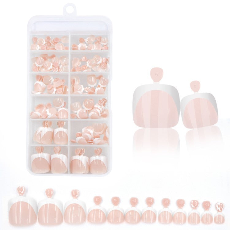 Stylish pink & nude press-on nails, a complete kit for your nail beauty needs & a perfect manicure.