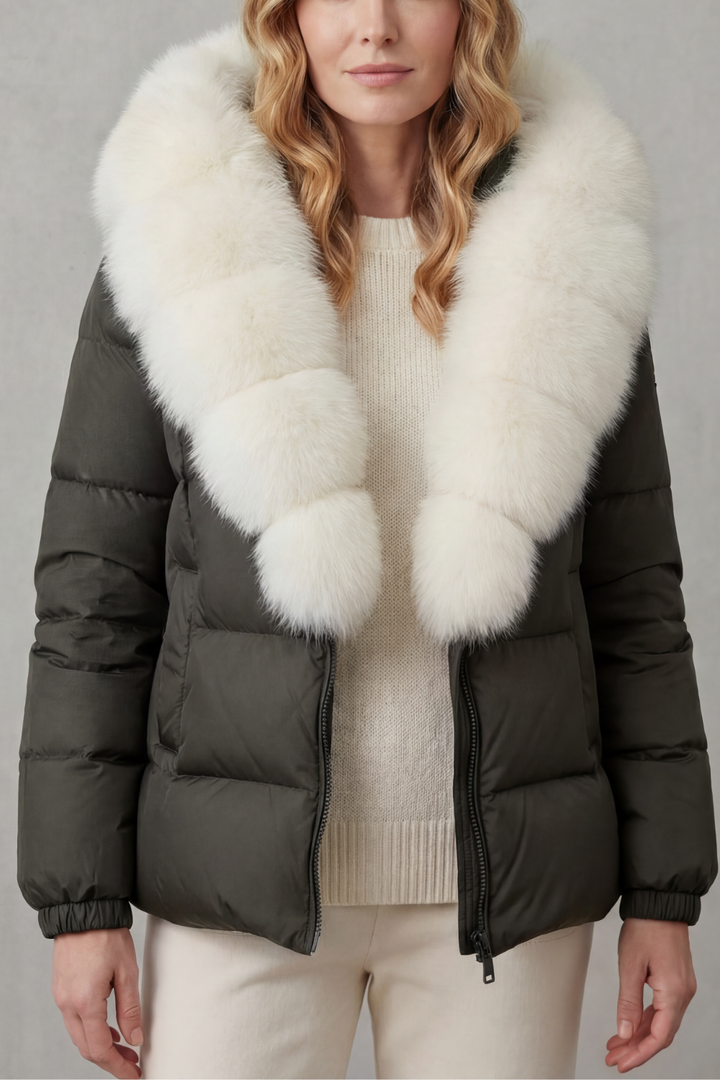 Women's fall jacket, premium quilted puffer, an essential for cool weather style.