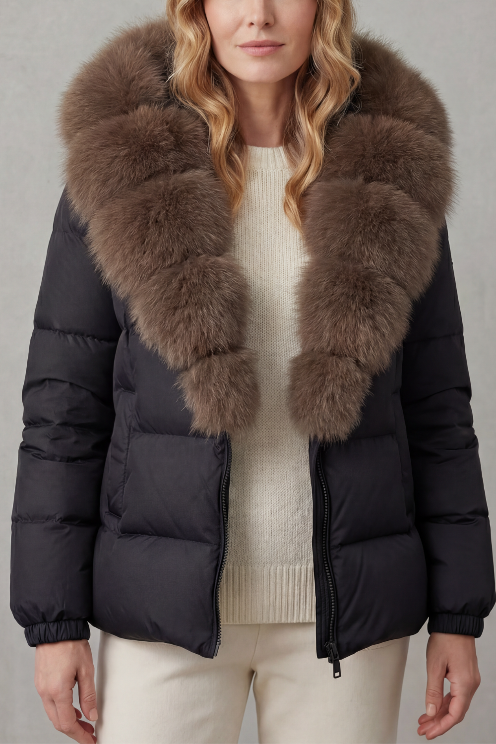 Women's warm puffer jacket, refined quilted details, ideal for fall and daily wear.
