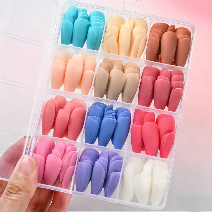 Customizable soft gel nail tips for women, offering salon quality nail art and extensions with easy application.