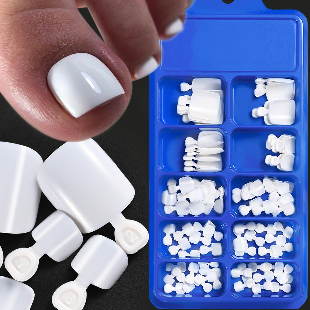 Women's premium soft gel toenail tips for salon quality at-home pedicure.