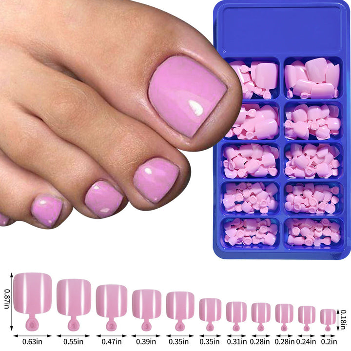 Premium full-cover soft gel toenail tips for women's long-lasting artificial nail extensions.