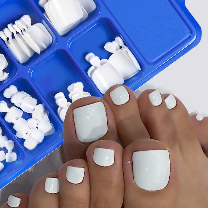 Easy application soft gel toenail tips for DIY at-home beauty nail extensions.