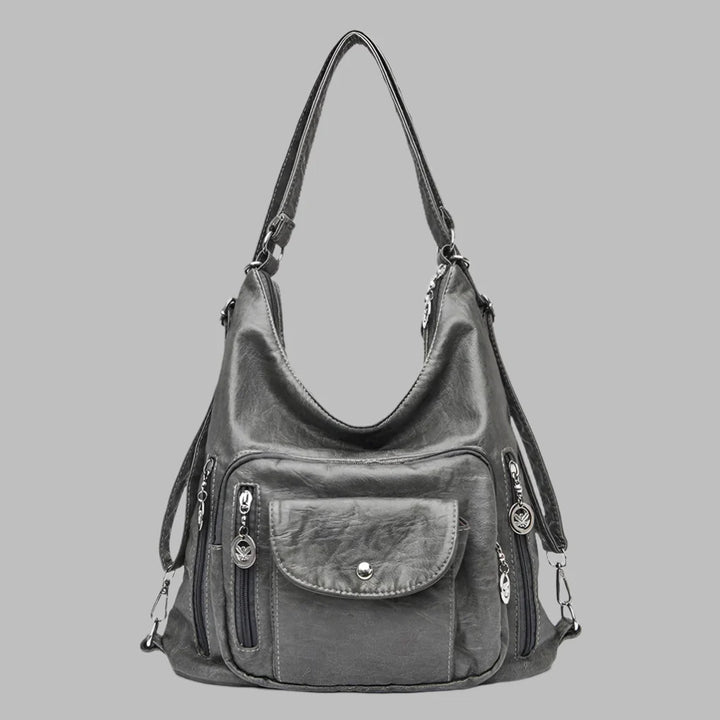 Spacious women's oversized leather tote bag. Ideal as a travel or work bag with comfortable shoulder straps.
