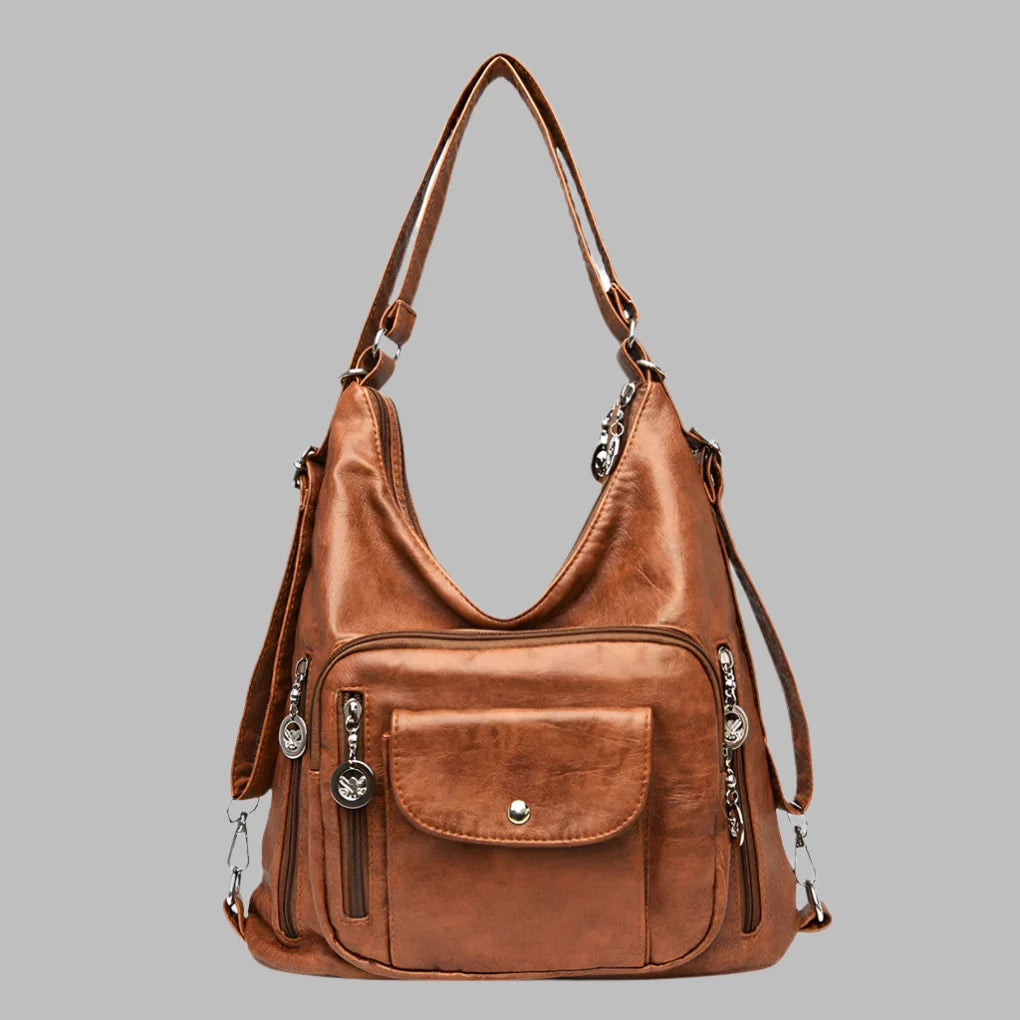 Elegant women's premium soft leather tote bag. A durable & versatile shoulder bag, great for work, travel, & everyday.
