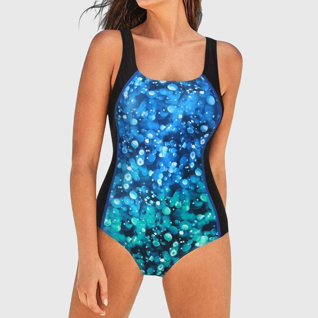 Chic printed one-piece swimsuit for women. Tummy control for a smooth summer beach & pool experience.