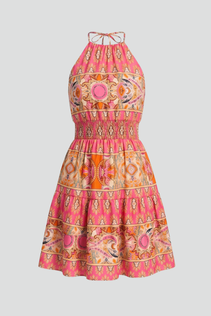 Women's printed summer romper with wrap V-neck, sleeveless, perfect for casual wear.