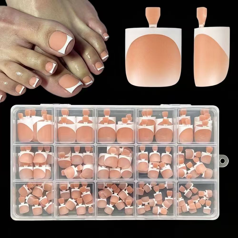 Complete press-on nail manicure kit with instant artificial nails for women. Get perfect nude or white nails fast.