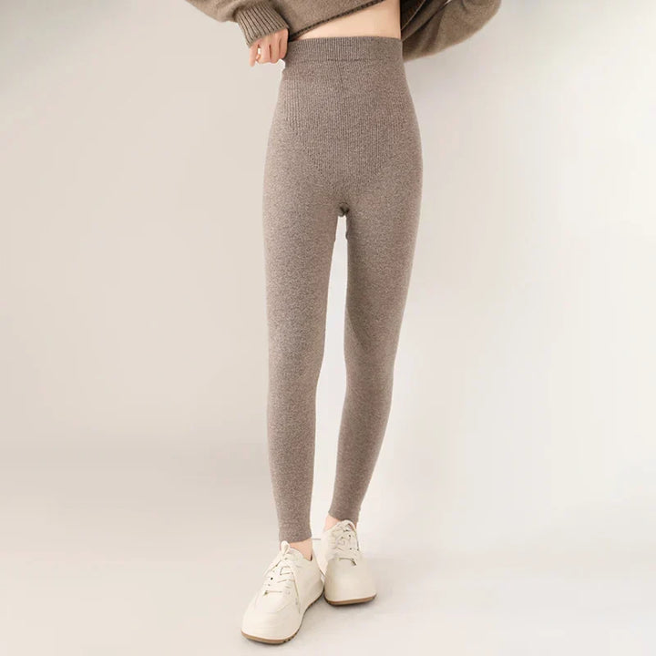Stylish ladies' fine knit leggings with a comfortable high waist, perfect for autumn & winter.
