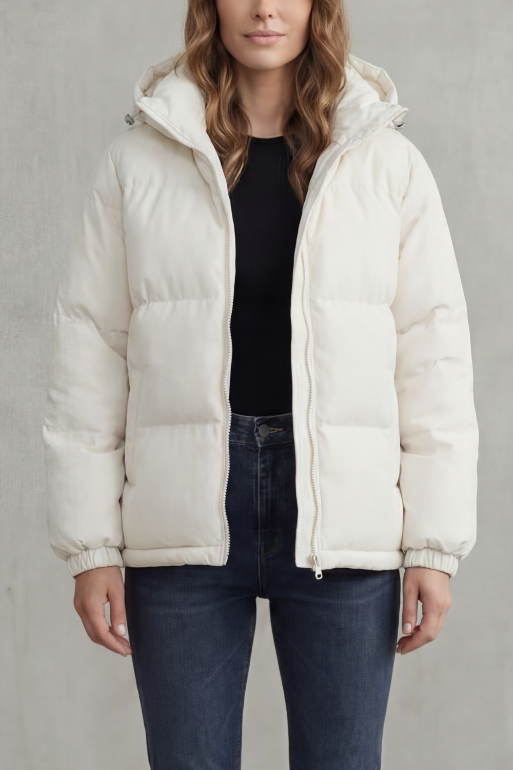 Versatile women's quilted hooded puffer jacket, lightweight for warmth & effortless fall/winter style.