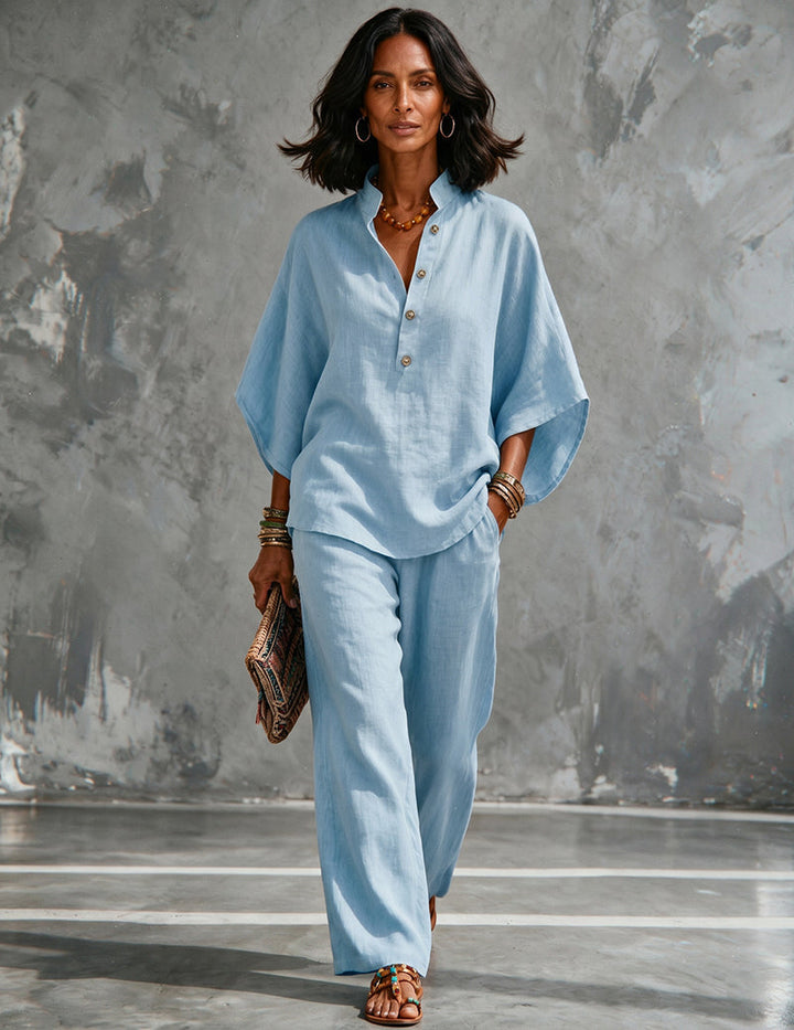Stylish women's batwing top. Loose fit & elegant design, perfect with wide-leg pants.