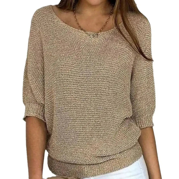 Women's relaxed-fit batwing-sleeve comfort sweater. Perfect for casual everyday wear.