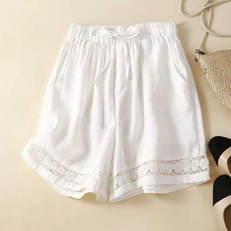 Women's relaxed fit elastic waist shorts for comfortable summer casual wear.