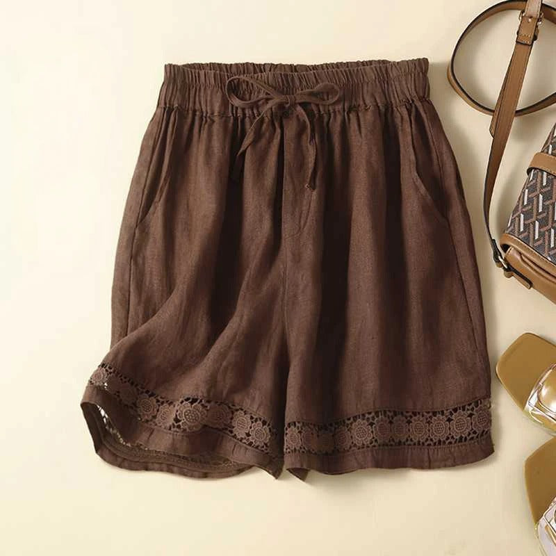 Lightweight ladies' relaxed fit shorts with elastic waist and drawstring for ultimate comfort.