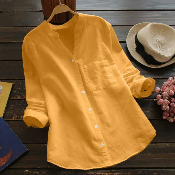 New everyday women's relaxed fit long sleeve blouse, a comfy and versatile casual top.