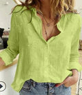 Elegant women's relaxed fit long sleeve blouse, perfect for versatile spring & summer outfits. New top.