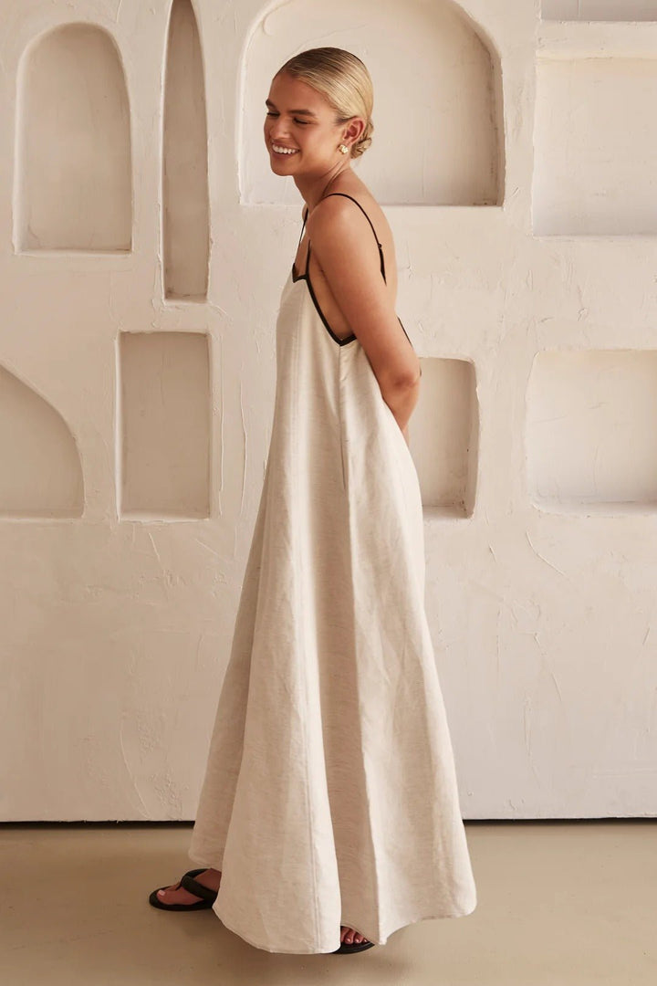 Women's relaxed fit maxi dress with adjustable straps & side pockets; a must-have casual summer dress.