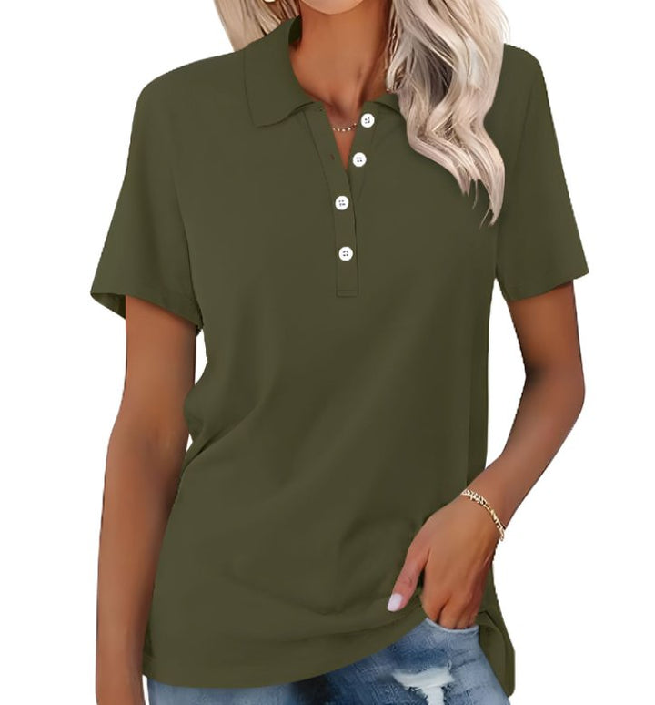 Everyday women's short sleeve polo, relaxed fit, crafted from comfortable and durable cotton.