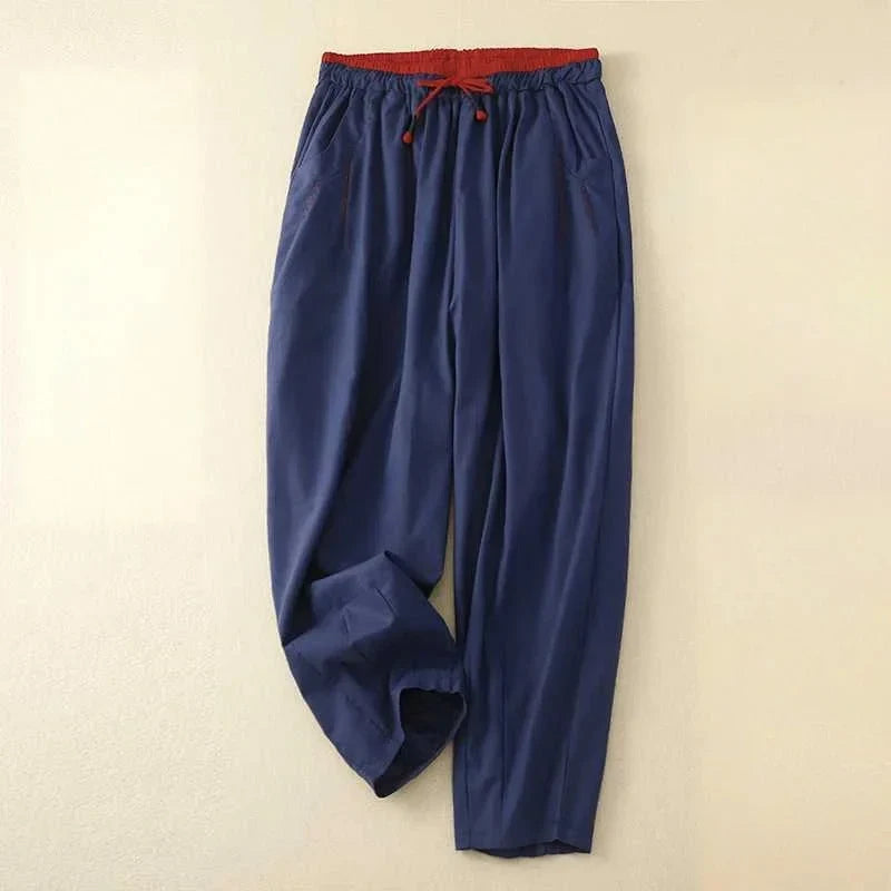 Stylish ladies' summer pants, relaxed wide leg, elasticated drawstring waist. Breathable fabric for ultimate comfort.