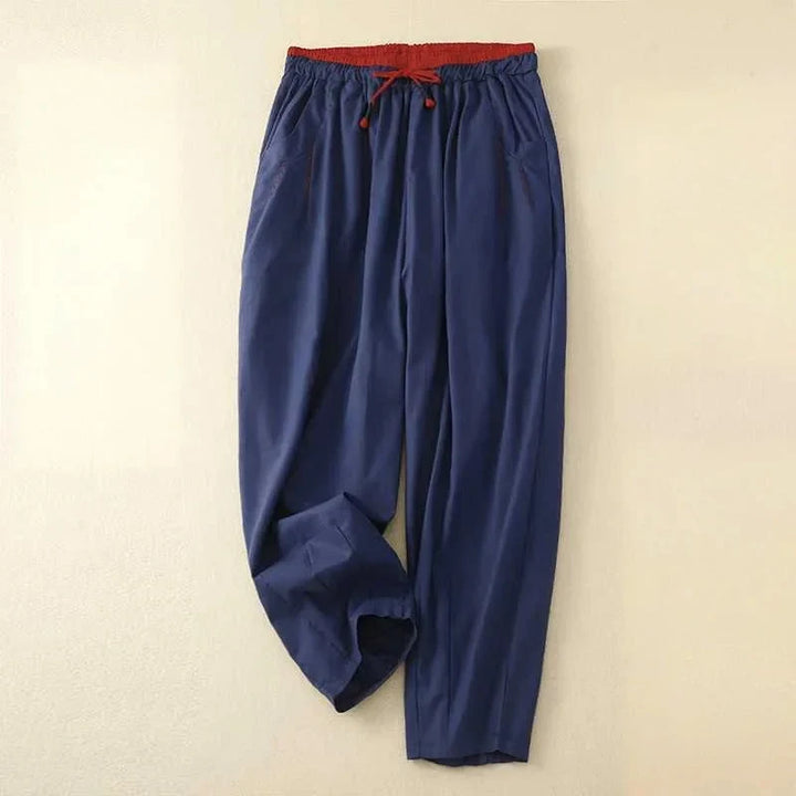 Stylish ladies' summer pants, relaxed wide leg, elasticated drawstring waist. Breathable fabric for ultimate comfort.