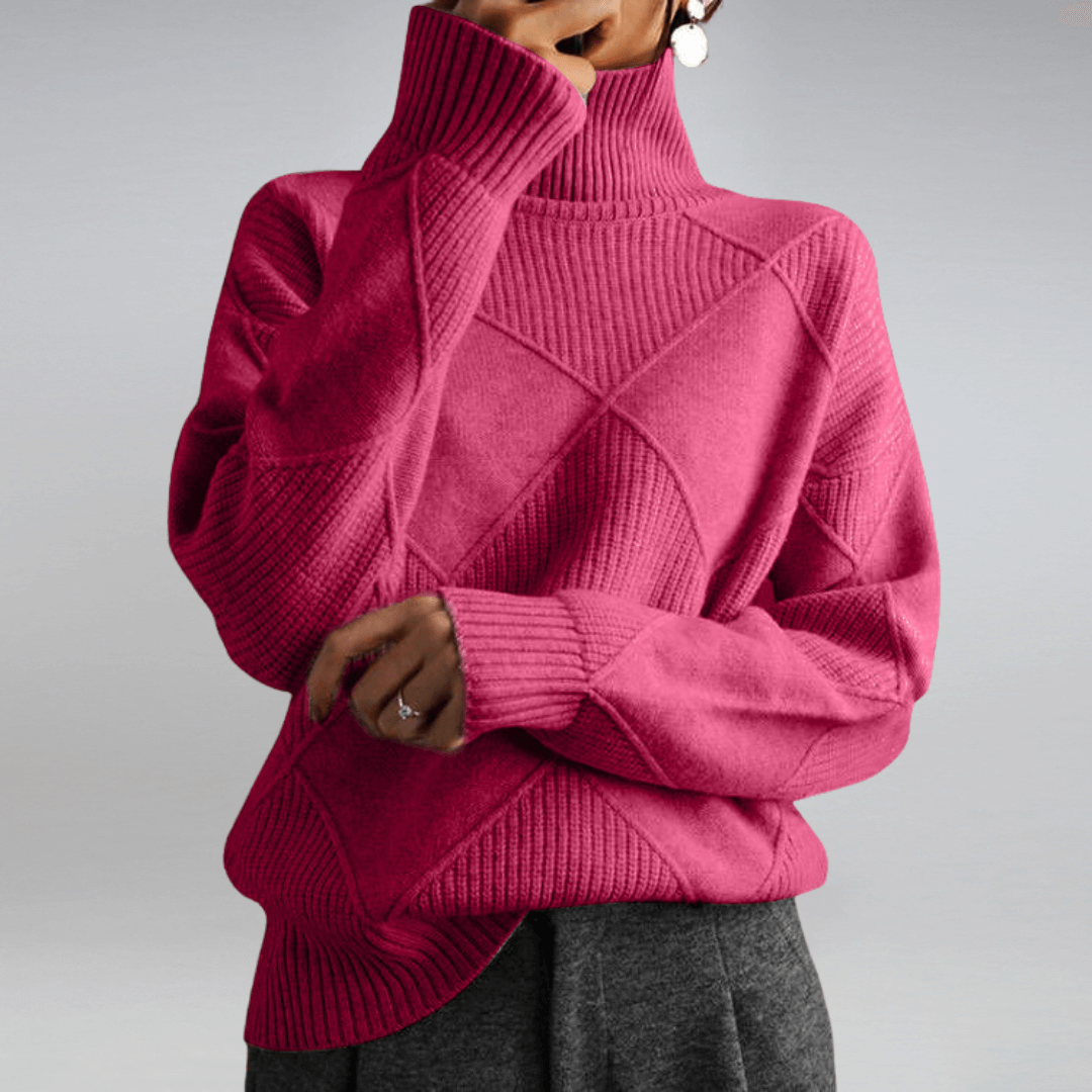 Essential relaxed fit turtleneck for women, a cozy and elegant sweater for winter fashion.
