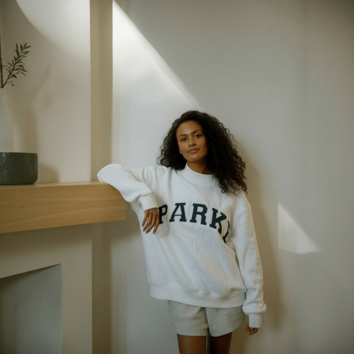 Everyday women's relaxed fit varsity hoodie, comfortable & casually stylish.