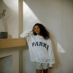 White with Navy Letters