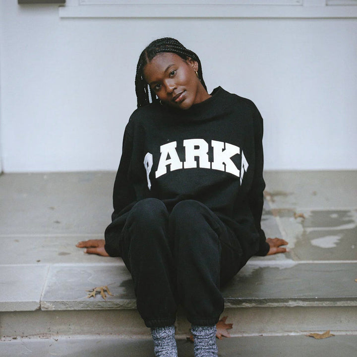 Everyday women's relaxed fit varsity sweater, comfortable and casual.