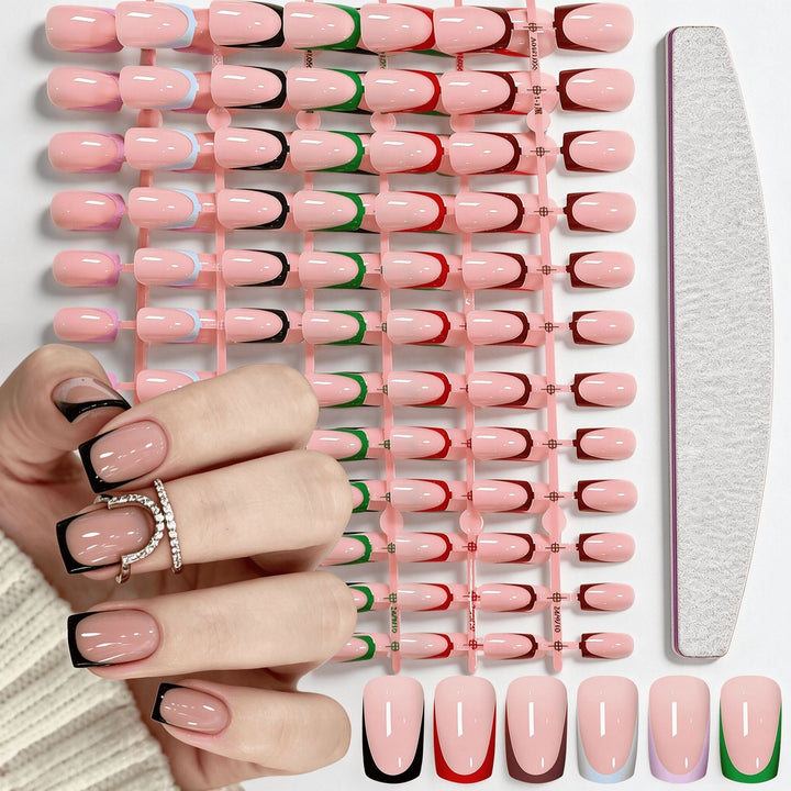 Easy-to-apply press-on false nails for women, offering a quick and removable way to achieve stunning nail art.