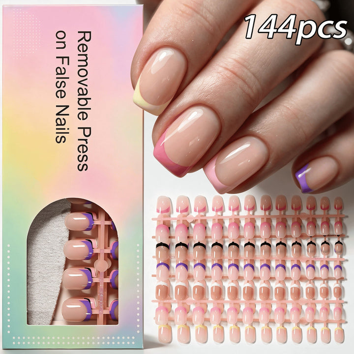 Comprehensive false nail set for women, featuring a vast collection of press-on artificial nails for daily use.