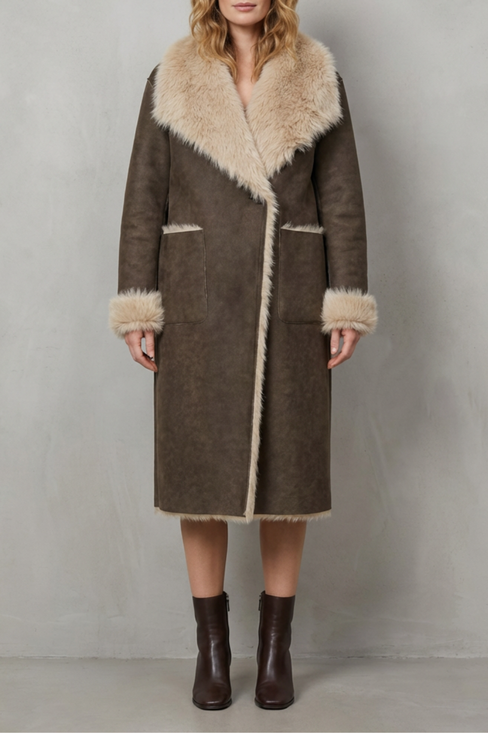 Women's reversible winter coat with a stylish textured design, perfect for warmth and fashion.