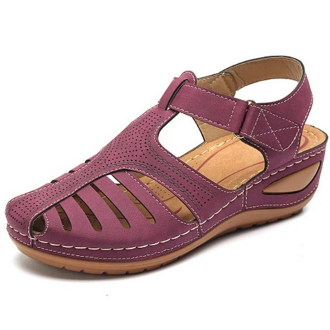 Fashionable women's orthopedic sandals, Roman style, with arch support for comfortable summer wear.