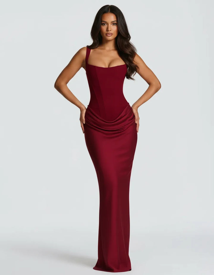 Women's versatile midi dress, sculpted and flattering. Perfect for chic occasion wear & sophisticated events.
